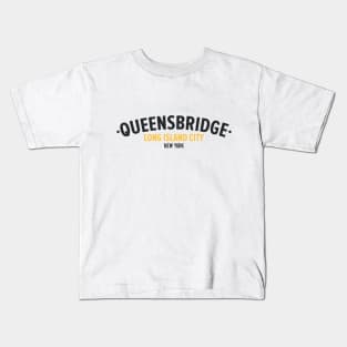 Sleek Queens Bridge Logo - Elevate Your Love for Long Island City Kids T-Shirt